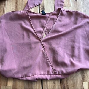“SHEIN Mauve Pink Wrap Crop Top – Size Small”